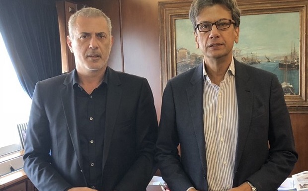 Συνάντηση δημάρχου Πειραιά Γιάννη Μώραλη με τον δήμαρχο Σάμου Μιχάλη Αγγελόπουλο