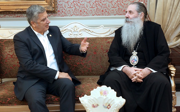 Συνάντηση υποψήφιου Περιφερειάρχη Αττικής Γ. Πατούλη με τον Μητροπολίτη Πειραιώς Σεραφείμ