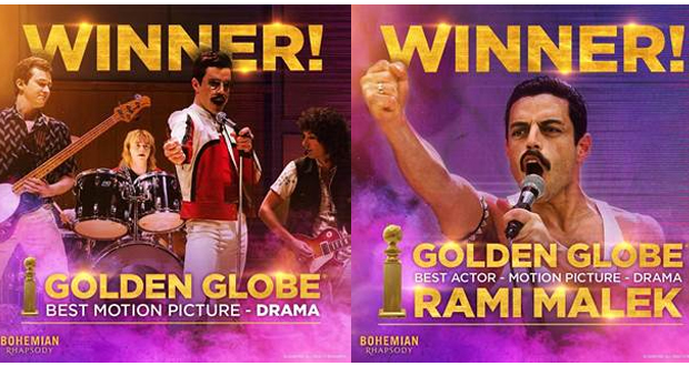 Διπλή νίκη για το Bohemian Rhapsody στα Golden Globes