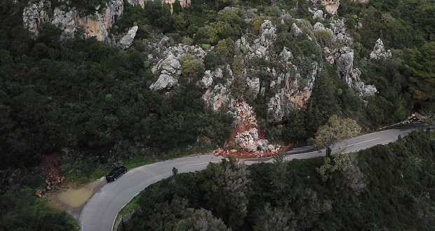 Κατολίσθηση στη θέση «ΓΑΛΑΝΗ» Αγίας Πελαγίας Κυθήρων