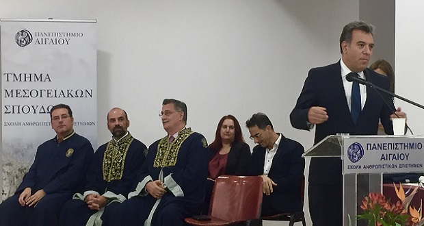 Μάνος Κόνσολας: Πολυσήμαντη η διάσταση της λειτουργίας του Τμήματος Μεσογειακών Σπουδών του Πανεπιστημίου Αιγαίου