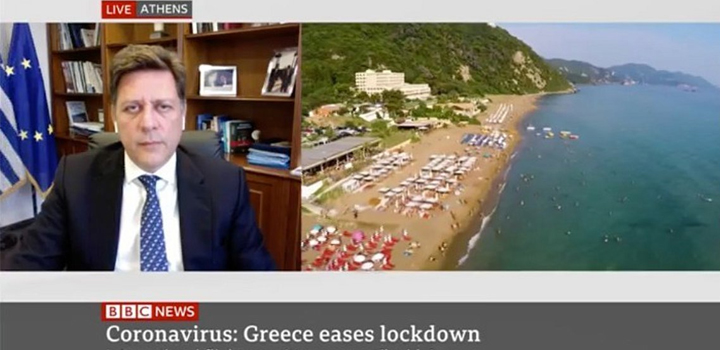 Βαρβιτσιώτης στο BBC News: Η Ελλάδα ανοίγει και περιμένει εκατομμύρια τουρίστες (video)