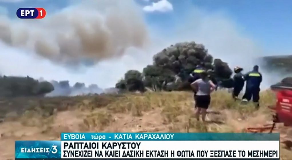 Πυρκαγιά στους Ραπταίους Καρύστου – Εκκένωση του οικισμού Δήλησου