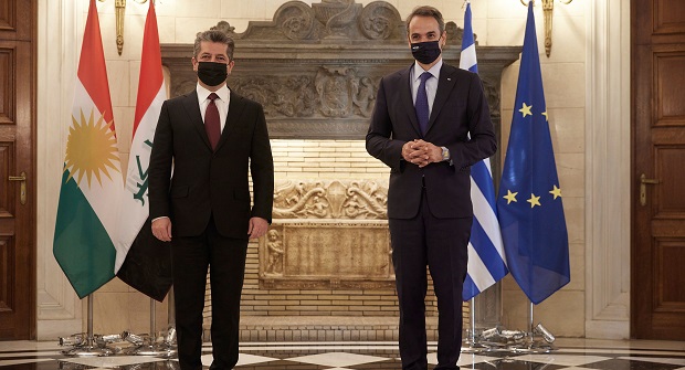 Ενημερωτικό σημείωμα για τη συνάντηση του Πρωθυπουργού Κυριάκου Μητσοτάκη με τον Πρωθυπουργό της Περιφέρειας του Ιρακινού Κουρδιστάν, Masrour Masoud Barzani