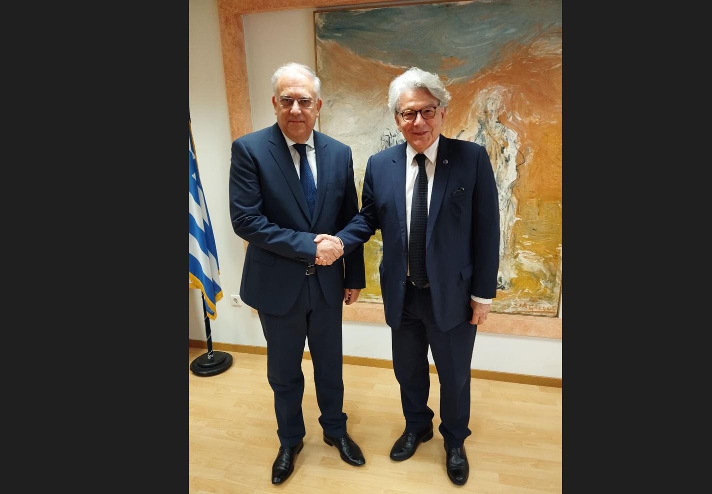 Τ. Θεοδωρικάκος σε Τιερί Μπρετόν: Η κυβέρνηση μετατρέπει την Ελλάδα σε κόμβο επενδυτικών ευκαιριών για τη βιώσιμη ανάπτυξη