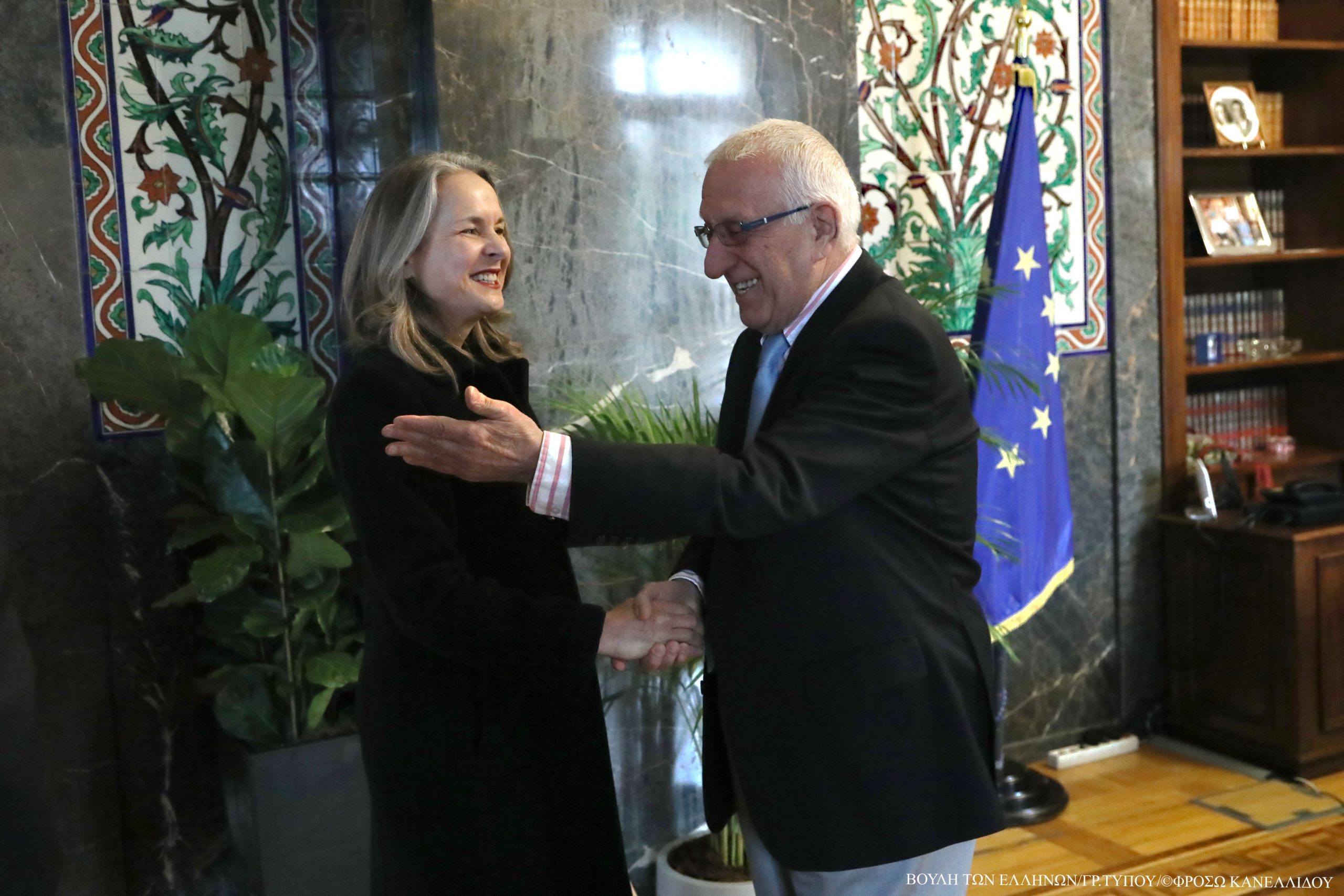 Συνάντηση του Προέδρου της Βουλής των Ελλήνων με την Επιτετραμμένη της Πρεσβείας των Η.Π.Α. στην Ελλάδα
