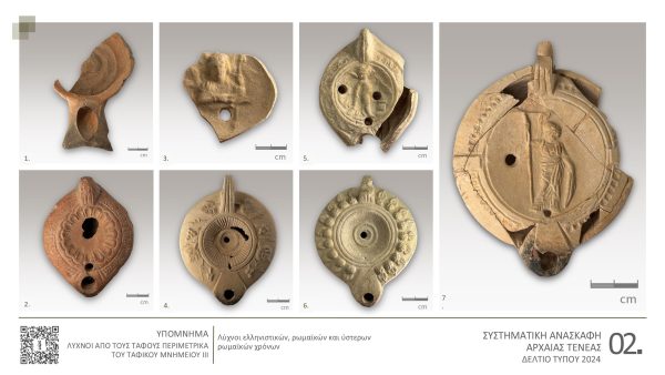 Λυχνοί από τη συστηματική αρχαιολογική έρευνα της Αρχαίας Τενέας στο Χιλιομόδι Κορινθίας, χρονολογούμενοι σε ελληνιστικές, ρωμαϊκές και ύστερες ρωμαϊκές περιόδους.