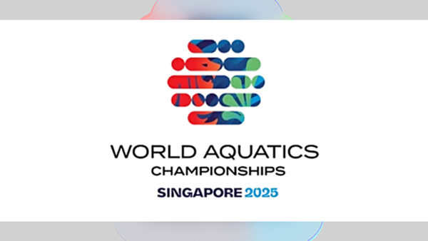 Λογότυπο World Aquatics Championships Singapore 2025 για το Παγκόσμιο Πρωτάθλημα Υγρού Στίβου.