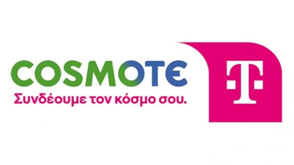 Λογότυπο COSMOTE TELEKOM που δείχνει την επικοινωνία των συνδρομητών στη Μέση Ανατολή.