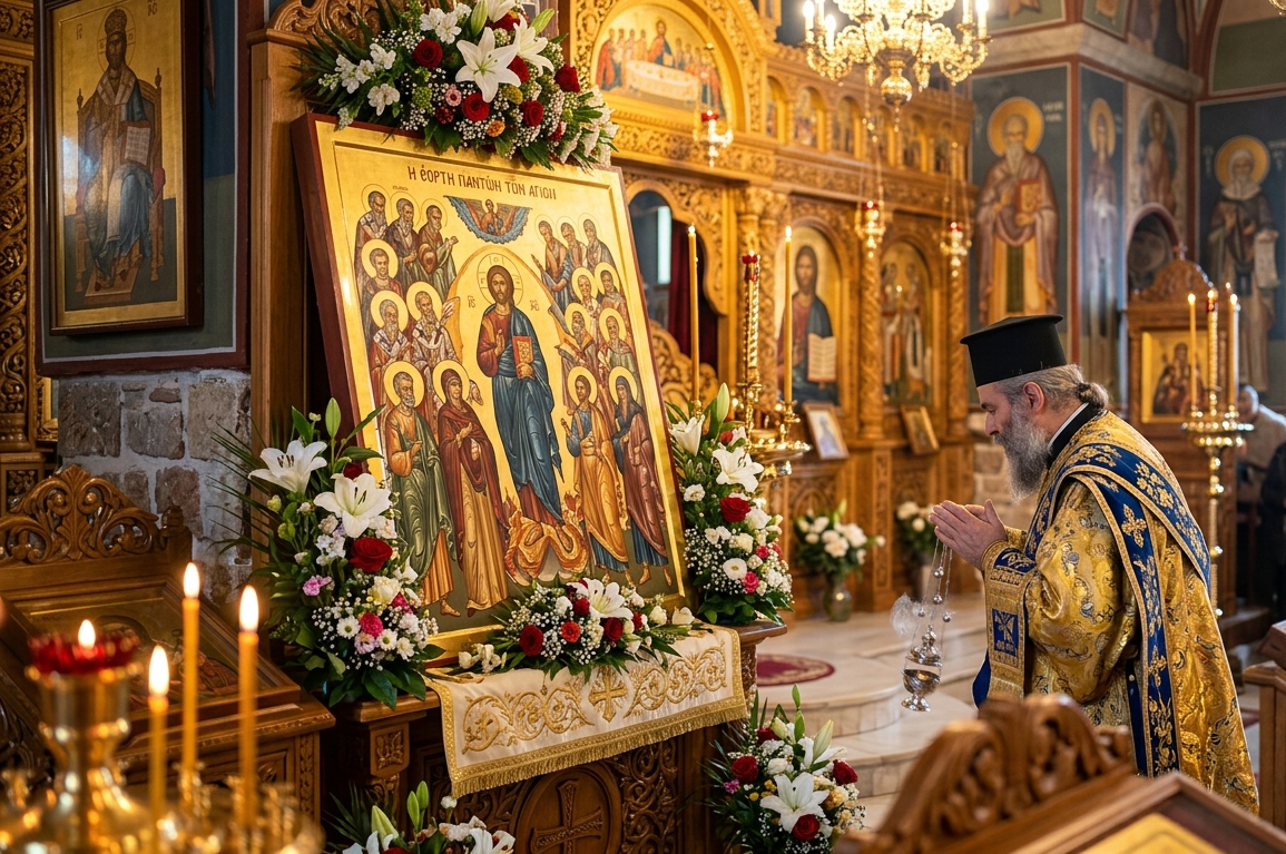 Κυριακή των Αγίων Πάντων: Ζωντανά η Θεία Λειτουργία